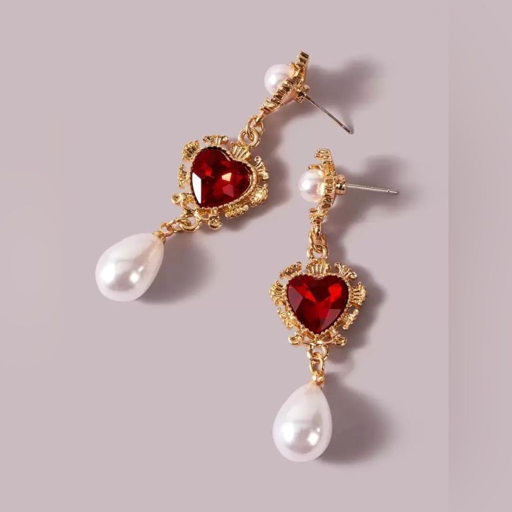 Heart Drop Earrings N1568